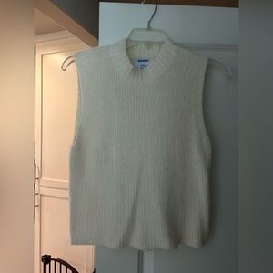 Eyelash Turtleneck Sleeveless Sweater
